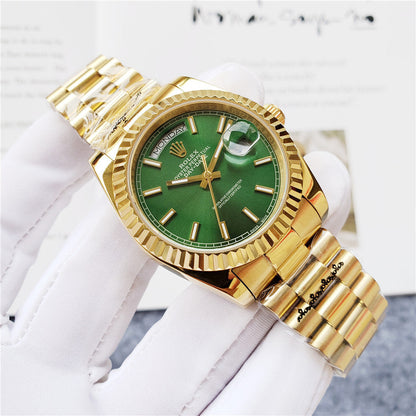 Day Week 40 Yellow Gold Green Dial - Luxury Watch