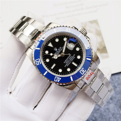 Sports Watch Steel 41mm Date (Blue and Black) - Luxury Watch