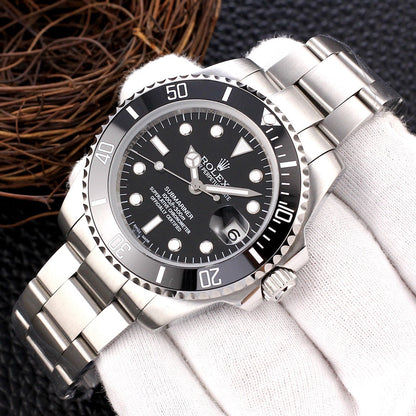 Sports watch Stainless Steel 41mm Date (Black Dial) - Luxury Watch