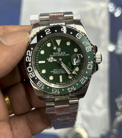 Pilot Watch II Green Dial Three-Link Bracelet (Green and Black) - Luxury Watch