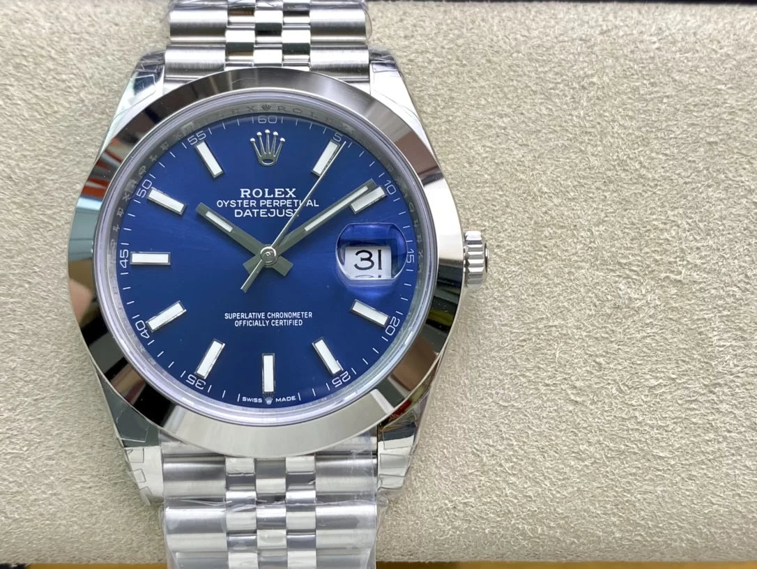 36mm Stainless Steel Multi-Link Steel Blue Dial- Luxury Watch