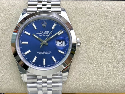 41mm Stainless Steel Multi-Link Steel Blue Dial- Luxury Watch