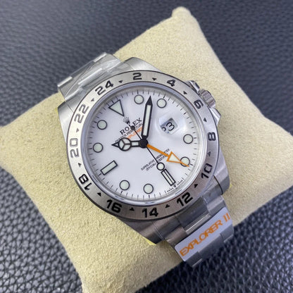 40mm Stainless Steel Three-Link Bracelet white Dial- Luxury Watch