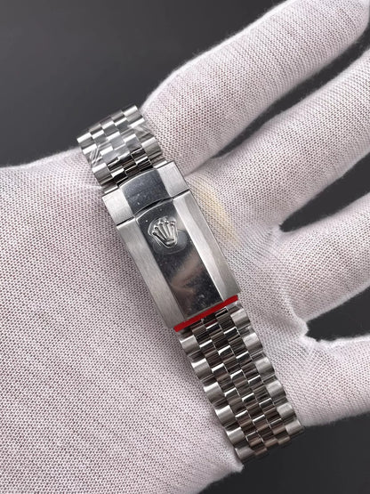 41mm Stainless Multi-Link Steel Black Stick Dial - Luxury Watch