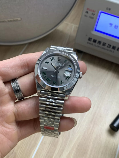 41mm Stainless Steel Three- linked Bracelet (Roman Numeral Dial) - Luxury Watch