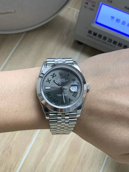 41mm Stainless Steel Three- linked Bracelet (Roman Numeral Dial) - Luxury Watch