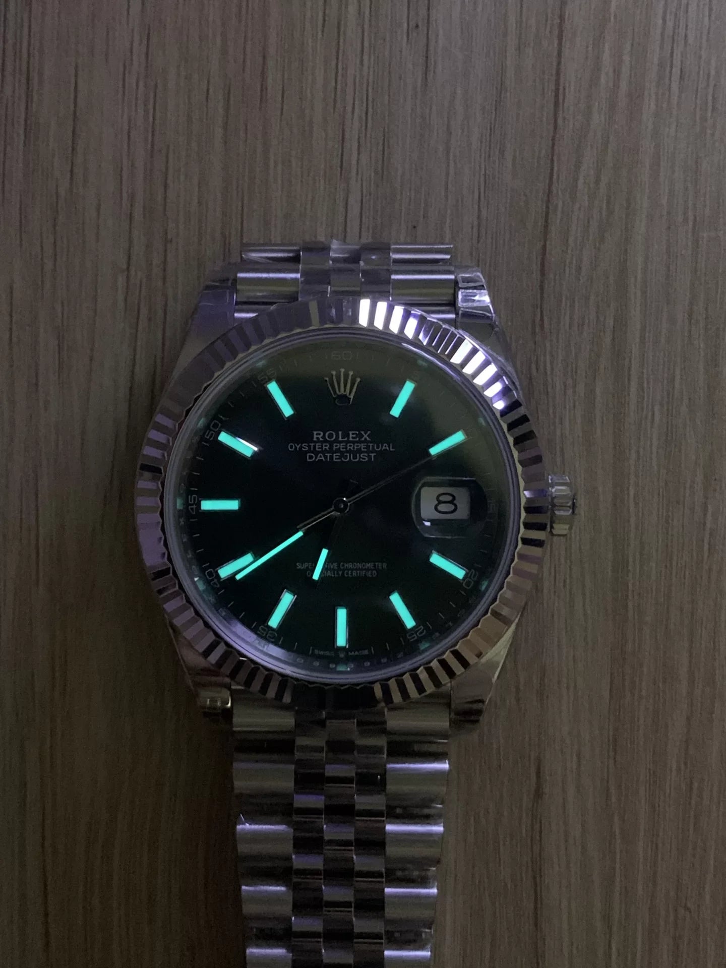 41mm Stainless Steel Multi-Link Green - Luxury Watch