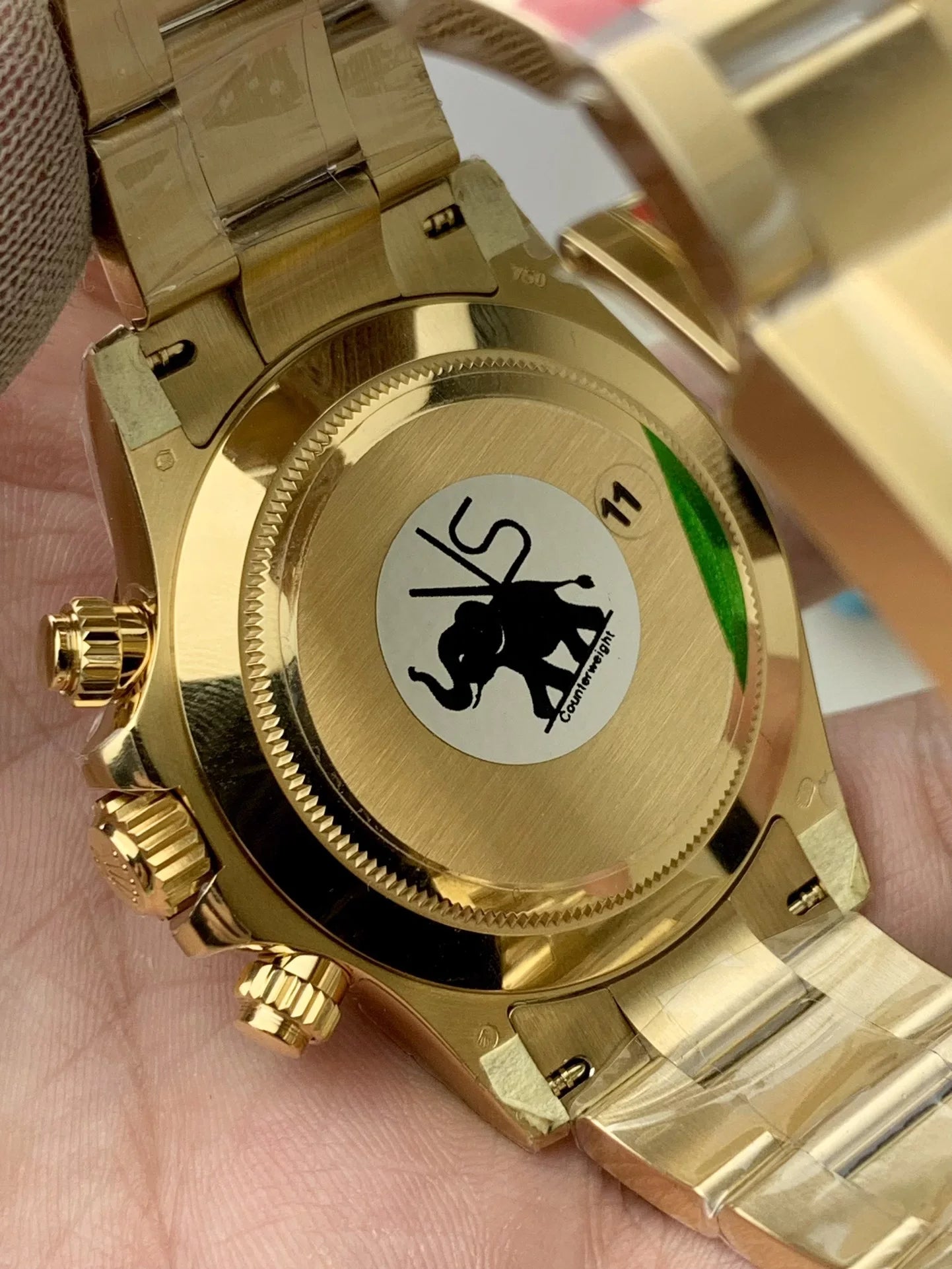 Race Watch Yellow Gold Green Dial - Luxury Watch