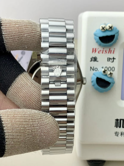 Day Week 40 Stainless Steel White Dial - Luxury Watch