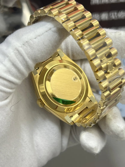 Day Week 40 Yellow Gold Green Dial - Luxury Watch