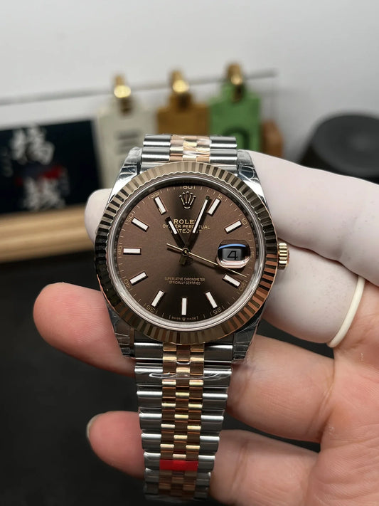 41mm Everose Gold and Steel (Chocolate Dial) - Luxury Watch