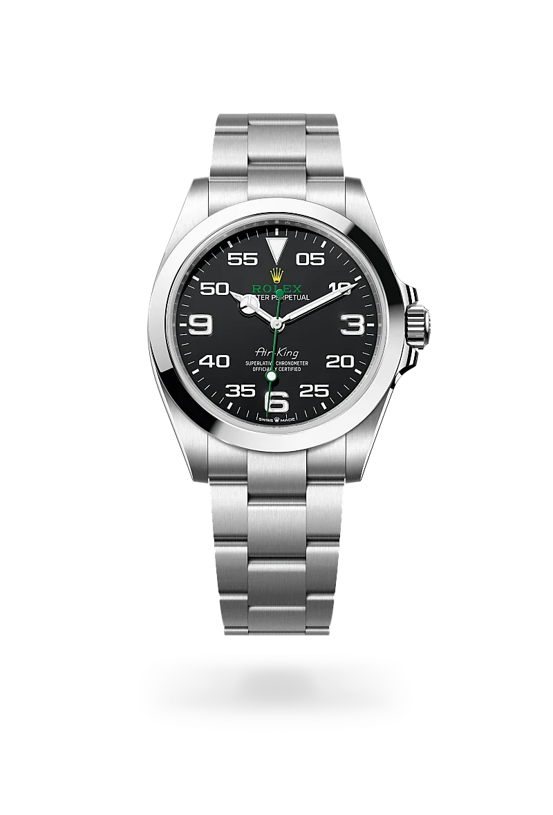 41mm Stainless Steel Three-Link Bracelet black Green Dial- Luxury Watch