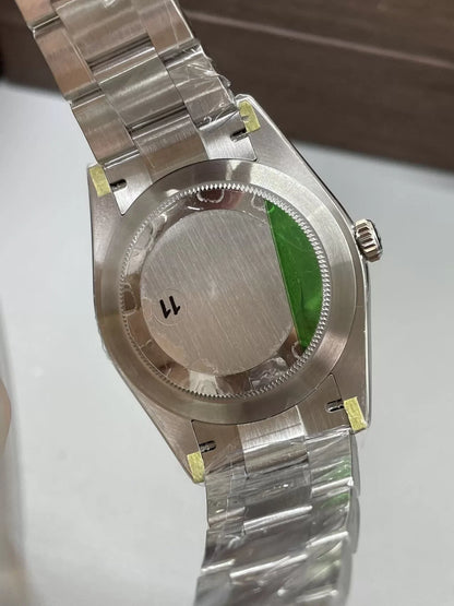 41mm Stainless Steel Three-Link Bracelet Green Dial- Luxury Watch