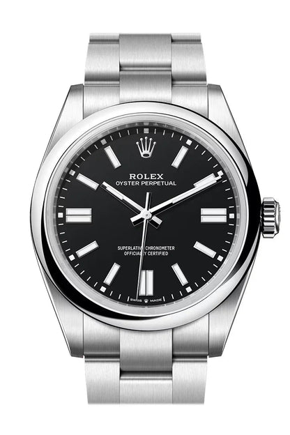 Everyday 40mm Stainless Steel Three Link Bracelet Black Dial