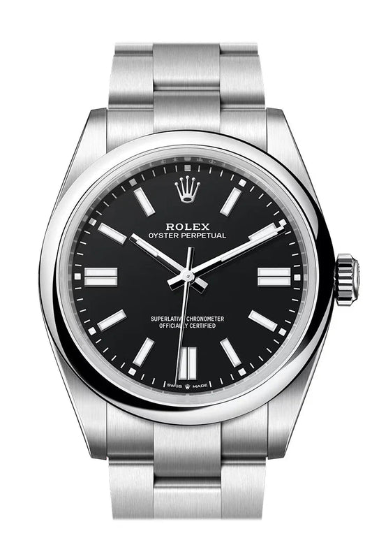 Everyday 40mm Stainless Steel Three Link Bracelet Black Dial