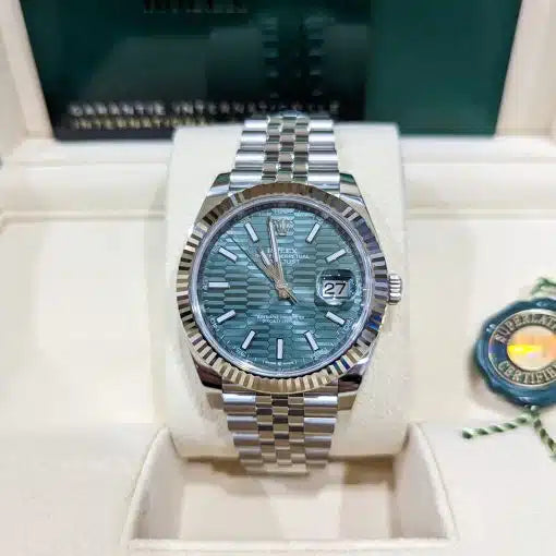 41mm Stainless Steel Green Honey Comb Dial