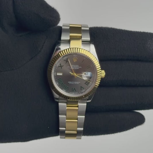 Stainless Steel Two Tone Three-Link Bracelet (Roman Numeral Dial) - Luxury Watch