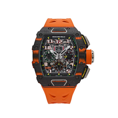 Carbon Sports Watch Rubber Orange And Black Dial