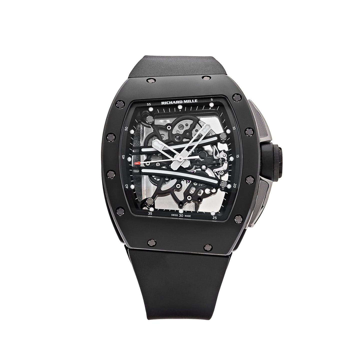 Carbon Sports Watch Black Rubber Open Work Black Dial- Luxury Watch