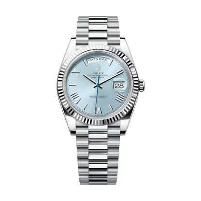 Stainless Steel Day Week 40 Light blue Dial - Luxury Watch