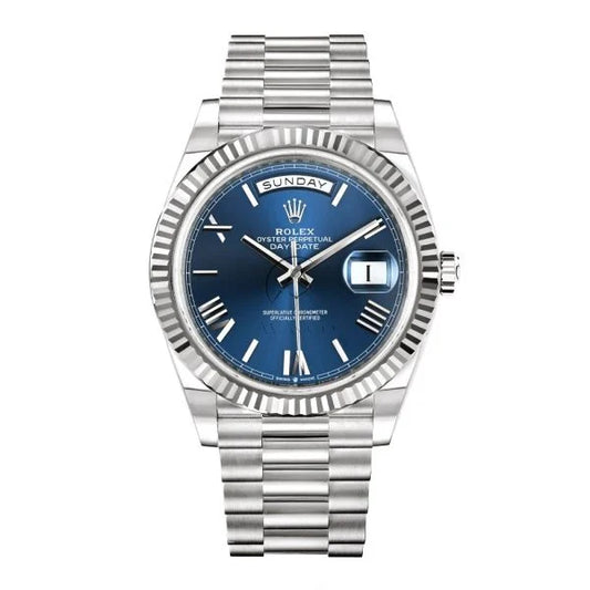 Stainless Steel Day Week Dark Blue Dial 40 - Luxury Watch