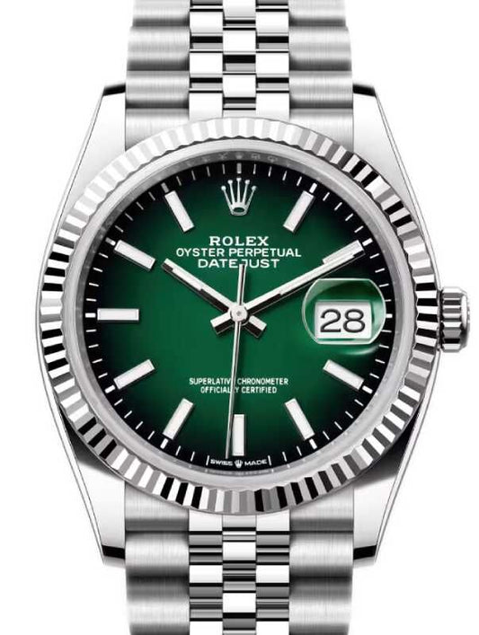 41mm Stainless Steel Multi-Link (green gradient Dial) - Luxury Watch