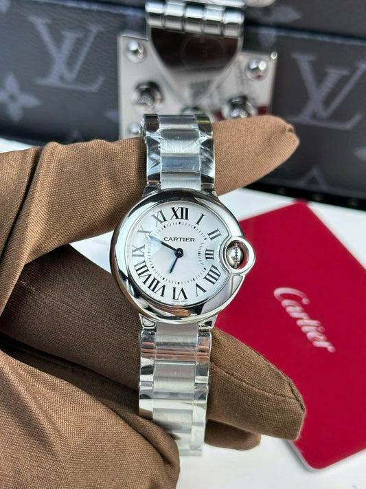 Large Circle Stainless Steel 36mm White Dial