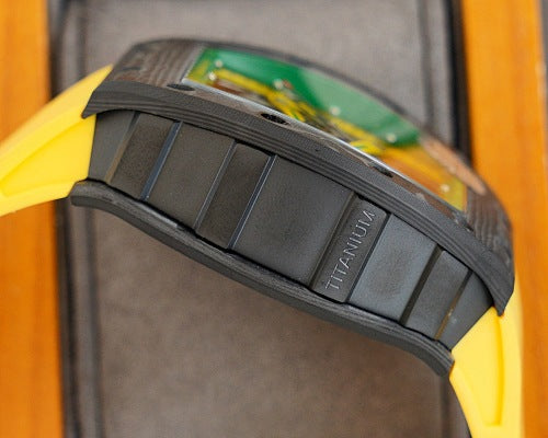 Carbon Sports Watch Yellow Rubber Green and Yellow Dial- Luxury Watch
