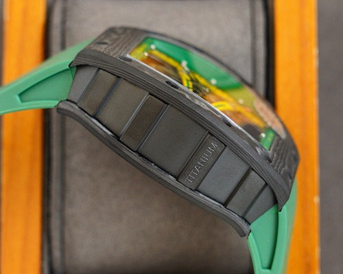 Carbon Sports Watch Green Rubber Green and Yellow Dial- Luxury Watch