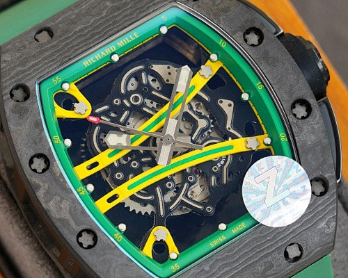Carbon Sports Watch Green Rubber Green and Yellow Dial- Luxury Watch