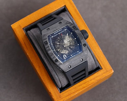 Carbon Sports Watch Rubber Black and Black Dial- Luxury Watch