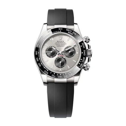 Race Watch Silver Rubber Silver Dial