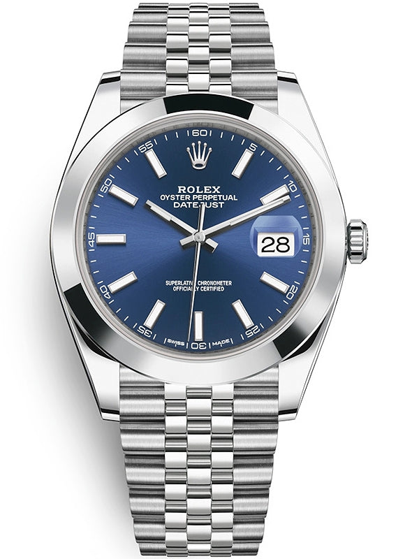 36mm Stainless Steel Multi Link Steel Blue Dial