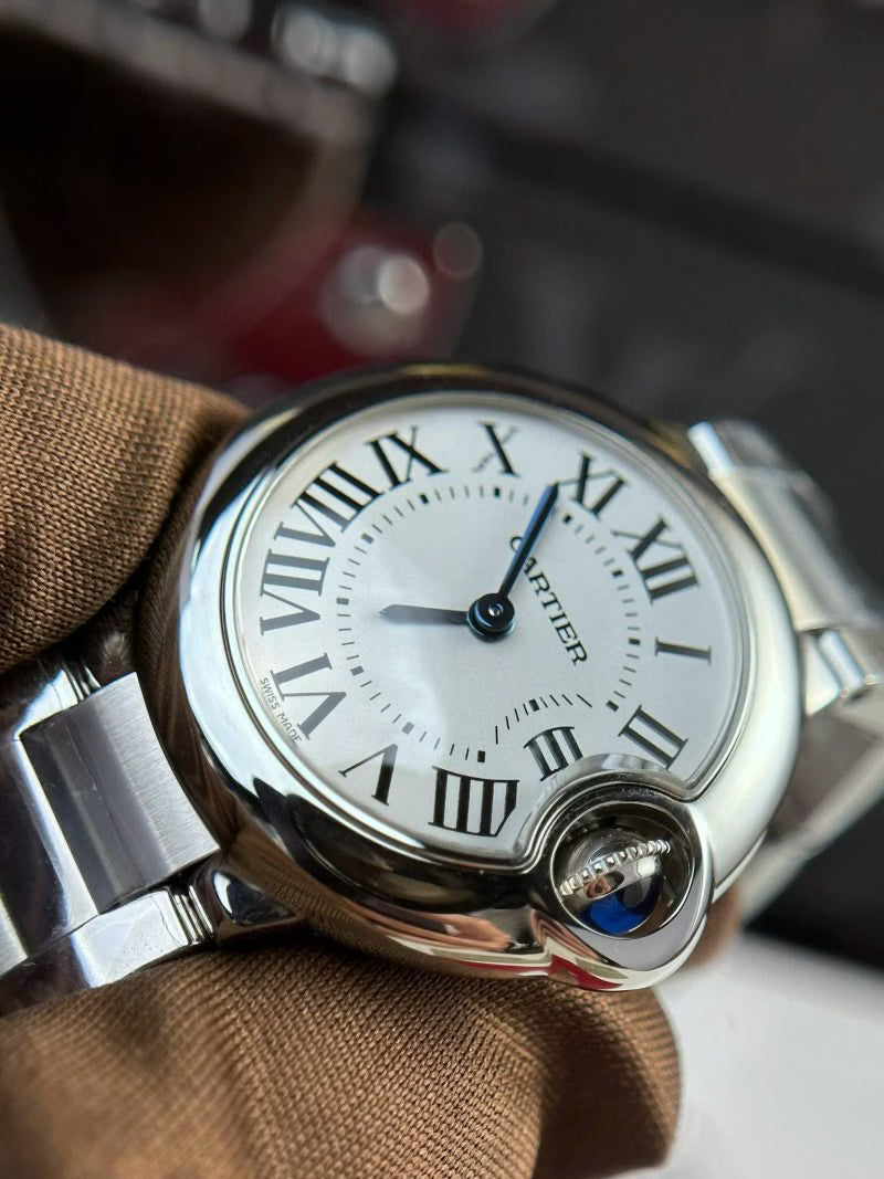 Large Circle Stainless Steel 36mm White Dial